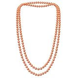 Grösse der Perlen: ca. 8 mm Soul-Cats Eine süße Kette Perlenkette Perlen viele Farben XXl lang pink blau creme, Farbe: rosa, Kettenlänge: 148 cm
