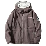 [Manatsulife] メンズ フリース ジャケット フード付き アウター ポーラー フリース フルジップジャケット 暖かい アウトドア 保温 防寒 防風 秋 冬服 WT9819 (M, カーキ)