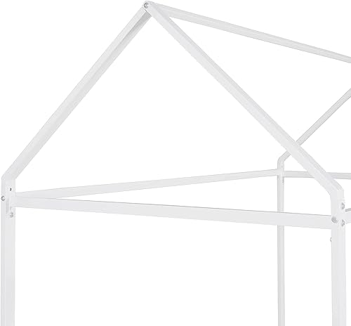 Miniatura 26 de CITYLIGHT Cama individual de metal para niños, cama Montessori individual con techo, marco de cama de suelo para niñas, muebles de dormitorio de