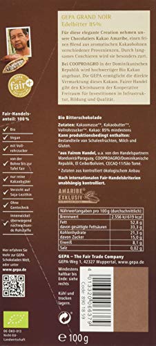 GEPA Bio Grand Noir Edelbitter, 85% Cacao,10er Pack – Bild 3