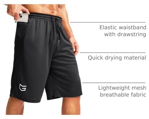 Image of G Gradual Men's Long Basketball Gym Shorts 9 inch /11 inch with Pockets