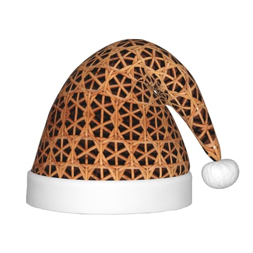 Unkhtt Gorro de mimbre tejido con estampado de cuadrícula para niños, gorro de invierno para fiesta de Navidad, Año Nuevo, celebraciones de vacaciones