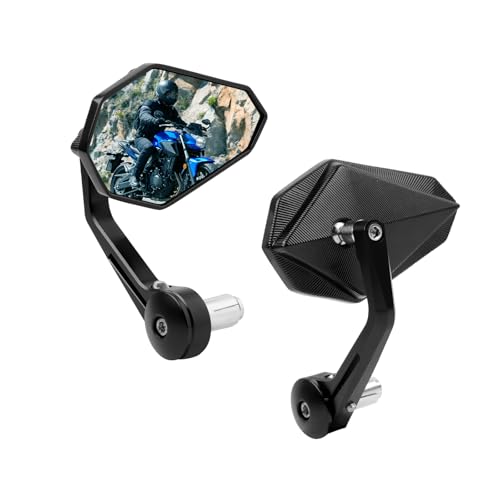 Image of DREAMIZER Motorcycle Bar End Mirrors Universal Rear View Mirrors for Motorcycles 7 /8 inch Handlebars, Compatible with Honda Grom, Yamaha, Kawasaki, Ducati, Suzuki