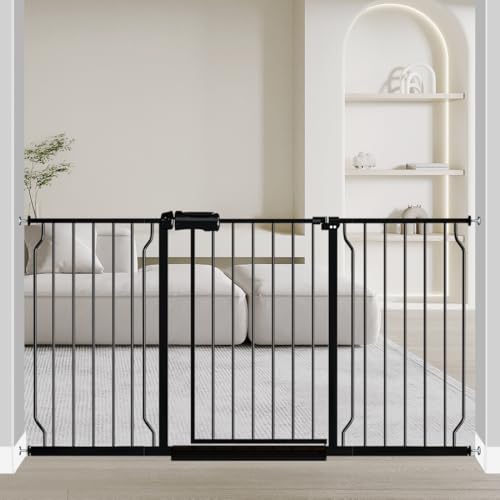 Fairy Baby Extra Wide Baby Gate Black 57.5-62 Inch Wide,