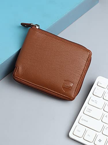 Image of SAMTROH Men Casual, Ethnic, Evening /Party, Formal, Travel, Trendy Tan Artificial Leather Wallet (4 Card Slots) (Tann)