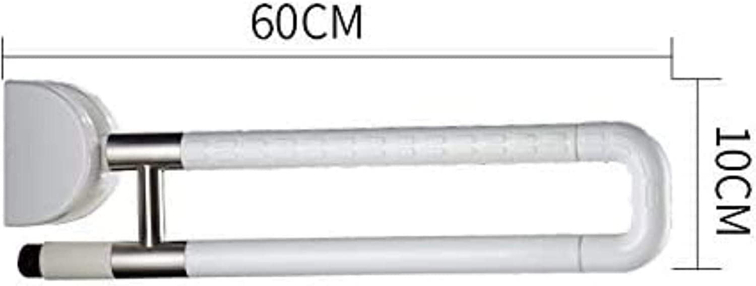 Barras de Apoyo para baño, Barra de Seguridad para bañera con Acabado de Nailon, Barras de Apoyo Plegables en Forma de U, Barra de Seguridad abatible para Ducha e Inodoro (Blanco)
