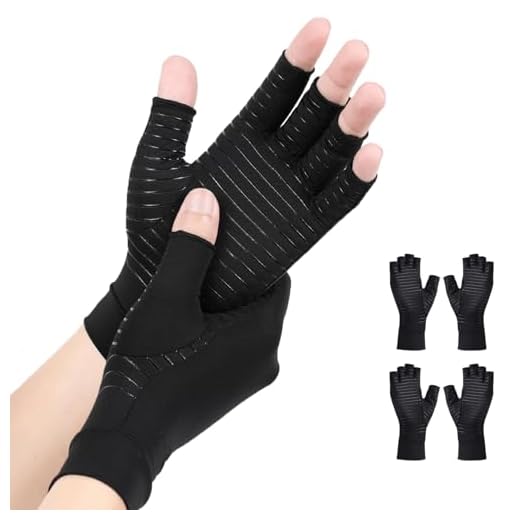 2 pares de guantes de osteoartritis con cobre, guantes de compresión reumatismo sin dedos, guantes de artriti gaming, tendinitis Alivio del dolor reumático, RSI, síndrome del túnel carpiano (L)