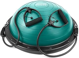 Core Balance Trainer Inflatable Stability Ball Board With Resistance Bands for Strength Training and Pump 60cm