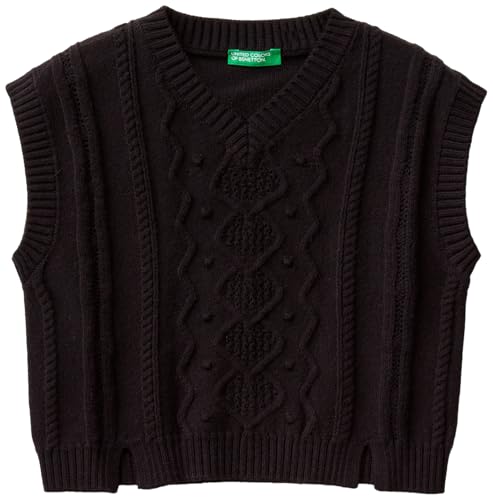 Gilet United Colors of Benetton noir 120 cm évite le froid à l'école