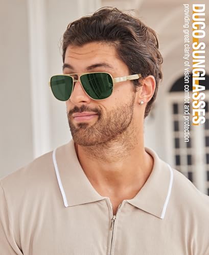 Image of DUCO Aviator Sunglasses for Men Women Carbon Fiber Polarized Sunglasses Men UV Protection for Driving Golf Fishing 3051