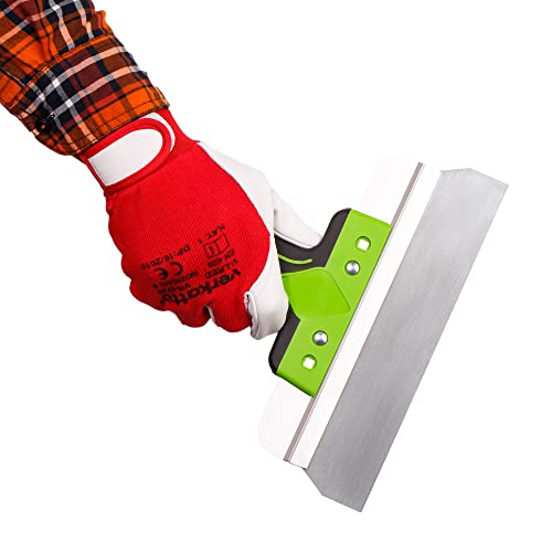 Mivos Roestvrij stalen gevelplamuur met aluminium houder en softgrip, voegenspatel van grote oppervlakken, 250 x 60 mm, gladplamuursel, made in EU - Afbeelding 6