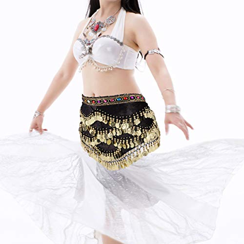 CLISPEED Mulheres Dança Do Ventre Quadril Cachecol Moedas Saias Envoltório Bellydance Franja Cinto X