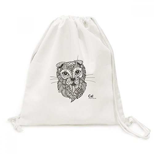 Sacs de voyage en toile style Chat Peinture bébé Humain avec fermeture par cordon amovible