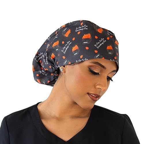Dumpster Fire Euro Scrub Cap Multi
