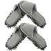 2 Paare Chenille Mopp Schuhüberzüge, , Grau, Größe M für 39-42