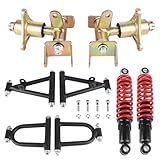 Front Suspension Shock Swing Arm Full Kit Upper Lower Steering Knuckle Spindle Kit For ATV Quad Bike Go Kart Buggy DIY Parts (220mm Front Suspension Shock Kit)