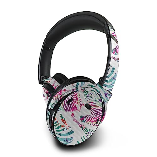 Image of MightySkins Carbon Fiber Skin Compatible with Bose QuietComfort 45 Headphones Aqua Swirl | Protective, Durable Textured Carbon Fiber Finish | Easy to Apply | Made in The USA