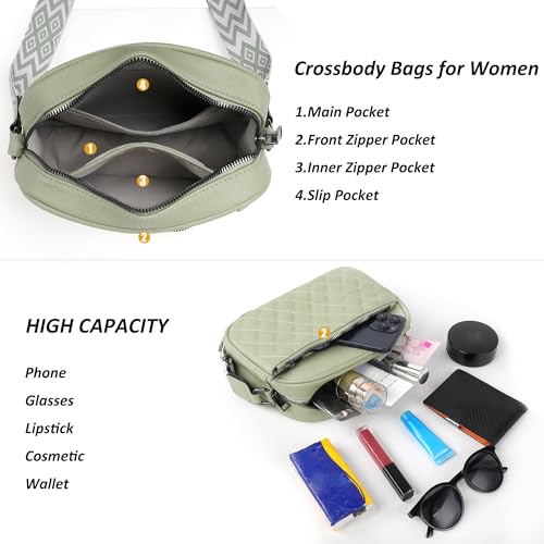 Image of TANTOMI Crossbody Purses for Women Leather Purse Shoulder Handbags with Wide Strap, Small Crossbody Bags for Women Travel