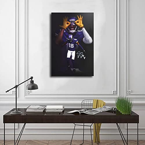 Sports Poster Justin Jefferson (2) Canvas Poster Bedroom Decor Sports Landscape Office Room Decor Gift 16X24Inch(40X60Cm) Unframe: #TOP2