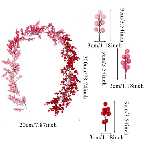 Guirlande de Noël en baies artificielles pliables pour intérieur