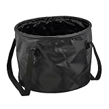 Relaxdays Falteimer Camping, 15l, zusammenfaltbar, Campingeimer mit Henkeln, HBT: 23x31x31 cm, Outdoor, PVC, schwarz