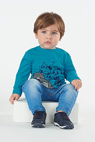 Camiseta Infantil Manga Longa Meninos Up Baby, Azul, 02