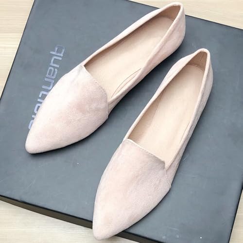 TANGNEST Women Fashion Pointed Toe Rhinestone Dress Shoes Comfortable Flat Ballet Shoes2