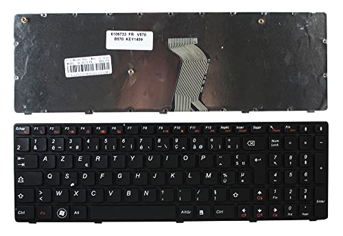Clavier ordinateur portable Lenovo V570 avec cadre noir complet disposition française