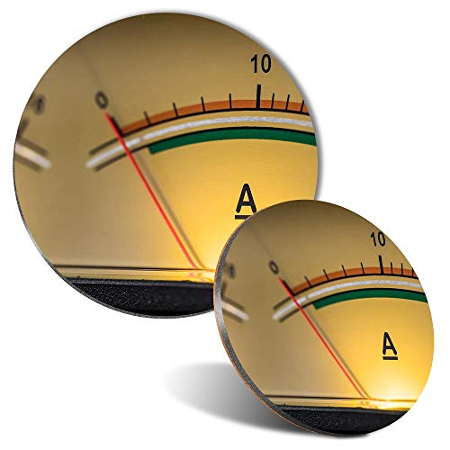 Mouse Mat & Coaster Set - Analog Broadcasting Radio Equipment 20 cm & 9 cm for Computer & Laptop, Office, Non-slip Base #44094