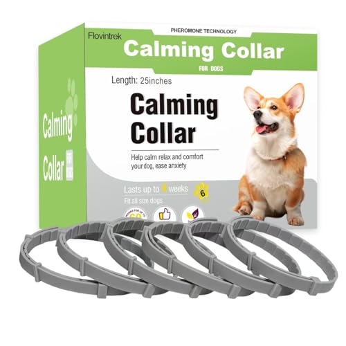 Image of 6 Pack Calming Collar for Dogs, Dog Calming for Dogs Pheromones Collar Stress and Anxiety Relief for 60 Days Gray