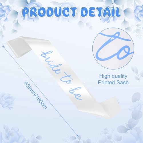 Image of Dagelar Blue Bride to Be Sash Veil for Bachelorette Party Decorations, 2 Pack Bride to Be Decorations Set for Women and Girls, Blue Bridal Shower Gift, Wedding Engagement Gifts for bride