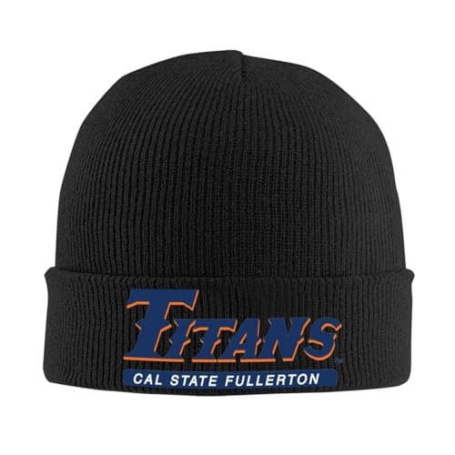 Cal State Fullerton Titans Beanie Hat for Men and Women Winter Warm Hats Knit Slouchy Thick Skull Cap Black