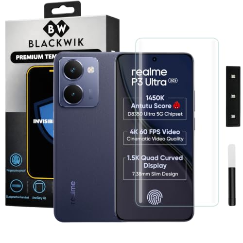 Image of Blackwik UV Curved Tempered Glass for Realme P3 Ultra 5G | 1-Pack