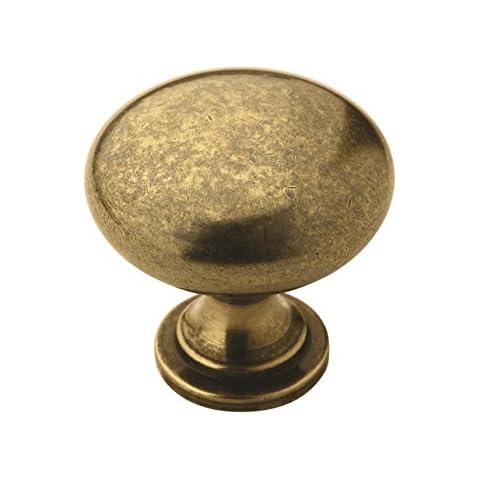 Amerock | Cabinet Knob | Burnished Brass | 1-1/4 inch (32 mm) Diameter | Edona | 1 Pack | Drawer Knob | Cabinet Hardware Cover