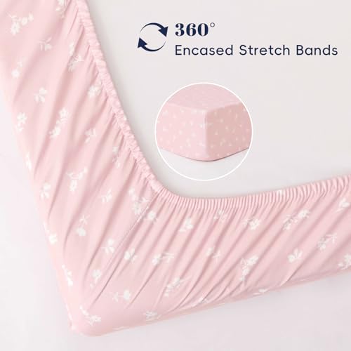 Image of PHF 3 Pack Soft Mini Crib Sheets, Floral & Animal Pack N Play Sheets for Baby Boys Girls, No Slip Universal Fit for Pack N Play, Playard, Portable and Mini Crib Mattresses,Floral & Animal