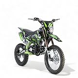 KXD 609K 125cc 17'/14' 4T mit Scheinwerfer Dirtbike Kinder CrossBike Enduro pocket Pitbike PocketBike Motocross Motorrad Motorbike Motorsport Pit Pocket Vollcross Enduro Grün