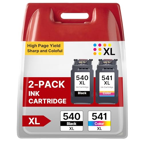 RUDGUZ Cartouche Canon 540 et 541 Remplacement pour Canon 540 541 XL PG-540XL CL-541XL Encre Compatibles pour PIXMA MX475 MG3650s MG3600 MG3650 MG3550 MG4250 TS5150 (1 Noir, 1 Tri-Couleur)