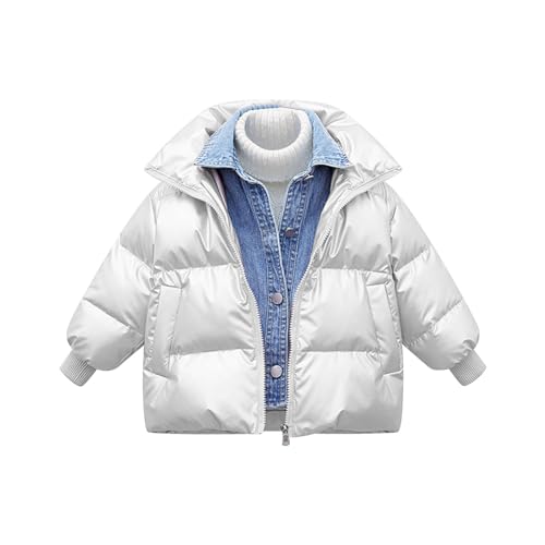 Boys Girls Metallic Puffer Jacket Kids Winter Coat Light Quilted Bubble Jacket Waterproof Insulated Shiny Down Coat