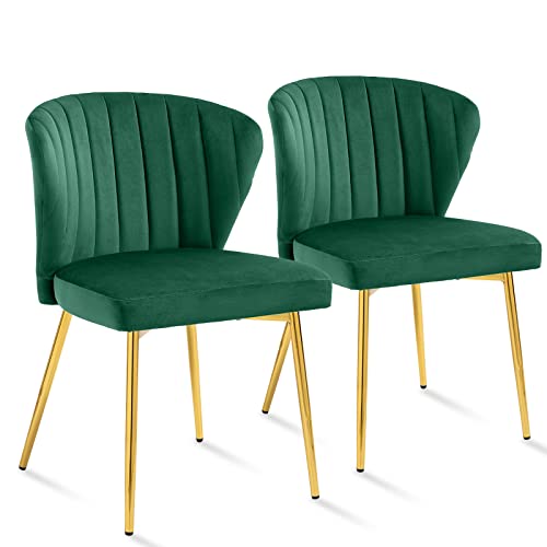 Sepnine Set De 2 Sillas De Terciopelo Con Patas De Metal Para Comedor, Cocina, Salón, Dormitorio O Sala De Reuniones, Verde Sepnine Set De 2 Sillas De Terciopelo Con Patas De Metal Para Comedor, Cocina, Salón, Dormitorio O Sala De Reuniones, Verde