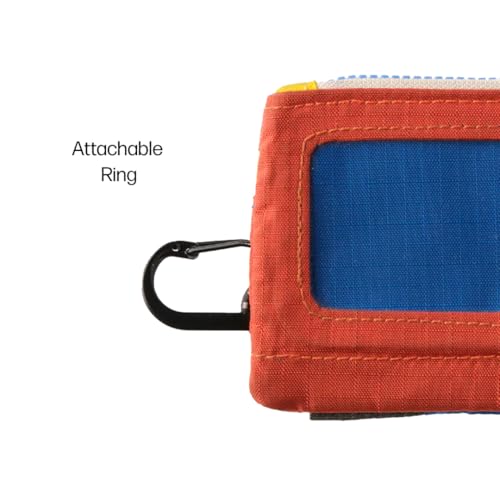 Image of Thread Wallets Pouch Wallet - Compact Zip Wallet with Clear ID Window, Coin & Card Pockets, and Key Stash - Lightweight Rip-Stop Travel Wallet for Men & Women (Color Block)
