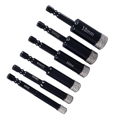 Kit de brocas de diamante seco con vástago hexagonal, 6 piezas miniatura 5