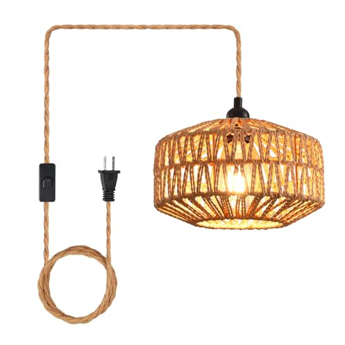 SHIWEIDA Industrial 15ft Pendant Light Cord -Plug in Hanging Light
