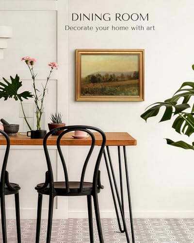 Image of HUARCEY Gold Framed Vintage Wall Art for Living Room, Landscape Painting Prints Shelf Decor for Kitchen, Aesthetic Bedroom Wall Art, Best Gifts for Friends or Family - The Quiet of the Alps 16L x 12W