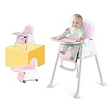 3-in-1 Cabrio Hochstuhl. Leicht umwandelbar von einem Kinderhochstuhl - zu einem verstellbaren Fütterungsstuhl - zu einem tragbaren Kindersitz, die Höhe kann leicht angepasst werden, um die Bedürfnisse von Babys jeden Alters zu erfüllen.