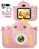 Kids Camera for 3-12 Years Old, 2.0 Inch Screen 1080P HD Toddlers Childrens Boys Girls Christmas Birthday Gifts Selfie Digital Toy Camera with 32GB Card Pink