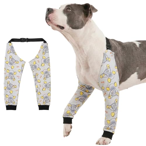 Image of LovinPet Dog Elbow Protector Anti-Licking Elbow Sleeve, Adjustable, Comfortable & Durable Front Leg Guard for Medium to Large Dogs, Prevents Licking and Chewing,Dog Sleeve,Dog Leg Sleeve,Grey