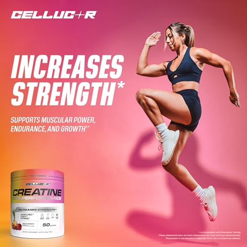 Image of Cellucor Creatine Powder, Fruit Punch Flavor - Increases Strength, Lean Muscle Mass & Endurance, Micronized Creatine for Fast Absorption, 5g Creatine per Serving, 50 Servings