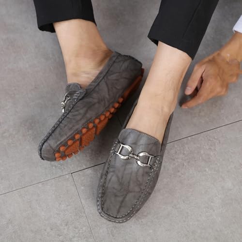Men's Genuine Cowhide Leather Business Loafers Work Casual Flats Lightweight Penny Style Slip On Walking Shoes Slip On Dress Shoes for Men3