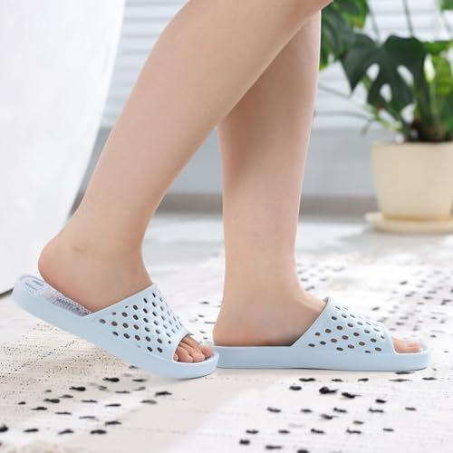 Image of Litfun Shower Shoes for Women Non-Slip Quick Dry Shower Slippers Lightweight Pool Sandals with Drain Holes for College Dorm, Beach, Bathroom & Gym