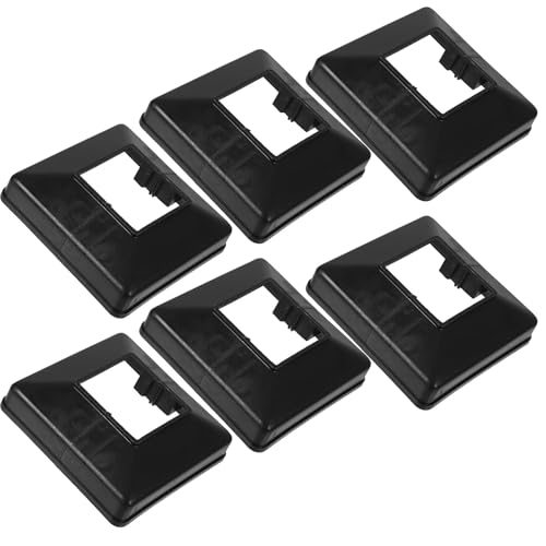 Levemolo Lot de 6 Sabots de Rambarde Noirs pour Poteaux Carrés de Terrasse et Garde-Corps Extérieur